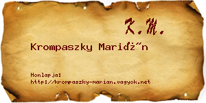 Krompaszky Marián névjegykártya